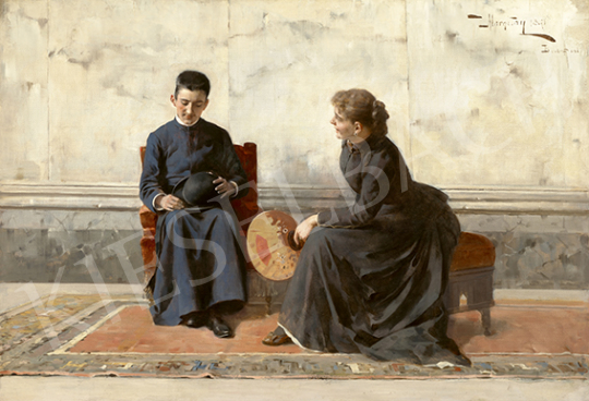 Margitay Tihamér - Udvarlás, 1891 | 64. Őszi Aukció aukció / 85 tétel