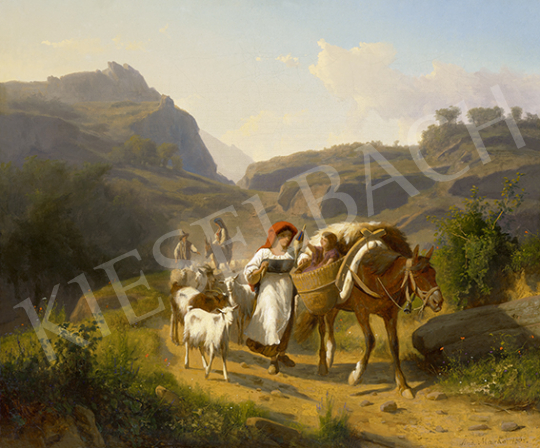 Markó András - Itáliai táj (Anya gyermekével), 1868 | 64. Őszi Aukció aukció / 87 tétel