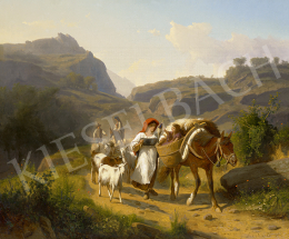Markó András - Itáliai táj (Anya gyermekével), 1868 