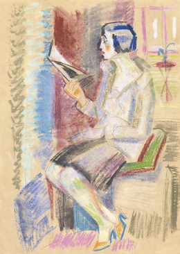  Vén, Emil - Art Deco Woman (Reading Women in Studio), 1930 