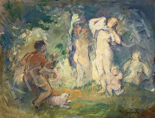 Mattyasovszky-Zsolnay László - Páris ítélete (Hommage á Cézanne), 1929 | 64. Őszi Aukció aukció / 112 tétel