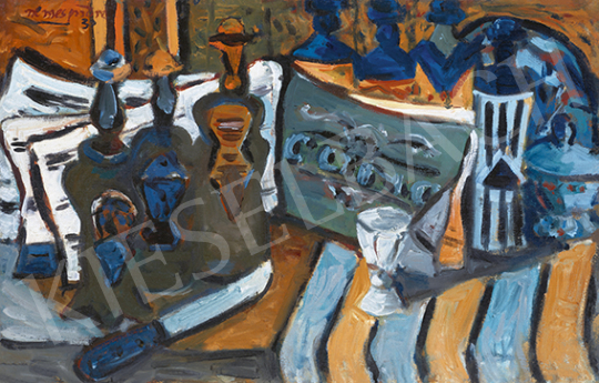  Nemes Endre - Csendélet (Hommage á Braque), 1933 | 64. Őszi Aukció aukció / 130 tétel