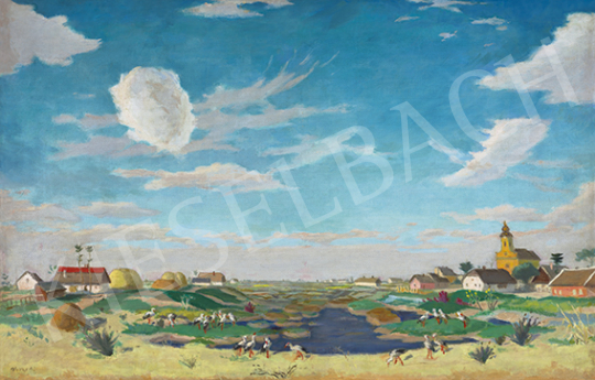 Fényes Adolf - Alföldi táj szélfútta felhőkkel | 64. Őszi Aukció aukció / 145 tétel