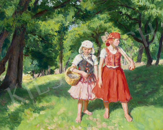  Glatz, Oszkár - Girls in the Park, 1942 | 64st Autumn Auction auction / 152 Lot