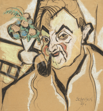  Scheiber, Hugó - Self-Portrait with Pipe | 64st Autumn Auction auction / 169 Lot
