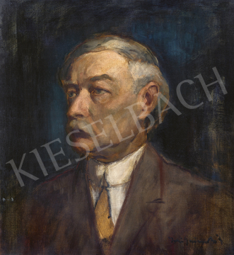  Iványi Grünwald, Béla - Self-Portrait with Blue Background | 64st Autumn Auction auction / 170 Lot