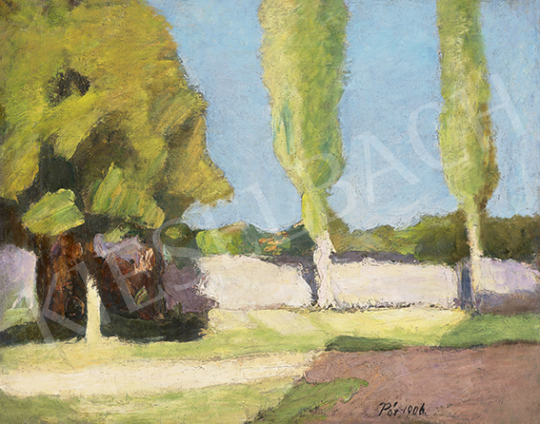  Pór, Bertalan - Landscape with Lombardies, 1906 | 64st Autumn Auction auction / 194 Lot
