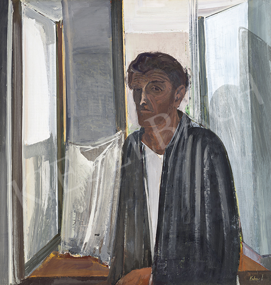  Kokas Ignác - Műtermi önarckép tükröződő ablakokkal | 64. Őszi Aukció aukció / 196 tétel