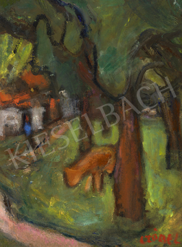  Czóbel Béla - Kistehén a fák között (Dieppe), 1926-27 | 64. Őszi Aukció aukció / 222 tétel