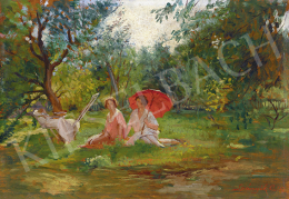 Spányik Kornél - Kerti pihenő (A piros napernyő) 