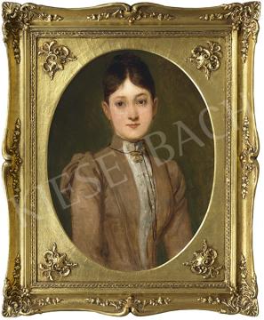 For sale  Lotz, Károly - Young Girl in Brown Dress 's painting