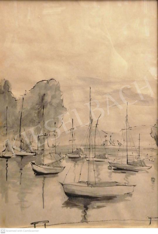 For sale Unknown Hungarian painter, 20th century - Port by Balatonföldvár 's painting