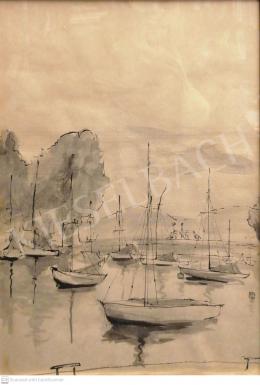 Unknown Hungarian painter, 20th century - Port by Balatonföldvár 