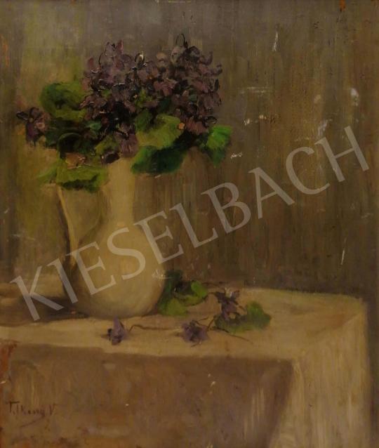 For sale Telkessy, Valéria, - Violet Bush in Vase 's painting