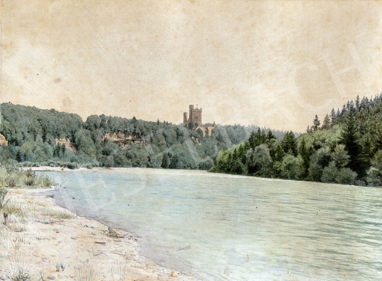 Gundelfinger, Gyula - Castle by the Water, around 1870 painting