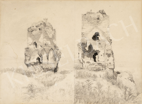 Gundelfinger, Gyula - Castle Ruins in Diósgyőr, 1869 painting