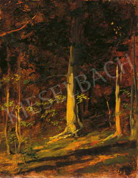  Benczúr, Gyula - Sunset in the Forest, 1870's painting