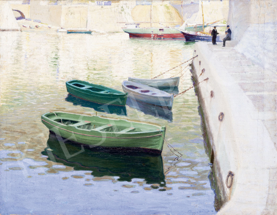  Rátz, Péter - Mediterranean Harbour, 1914 painting