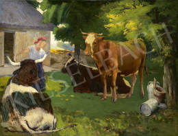  Vaszary, János - In Sunny Garden (Lait Frais), c. 1894 