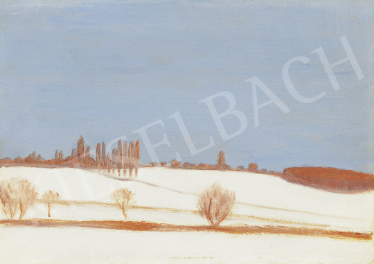 Rippl-Rónai, József - Silent, Winter Landscape (Land in Somogy), early 1900’s painting