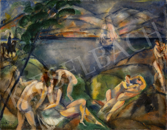  Márffy, Ödön - Nudes by Waterside, c. 1913 painting