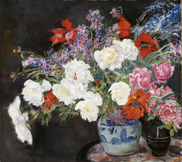  Csók, István - Flower Still Life with Poppies and Roses, 1918 