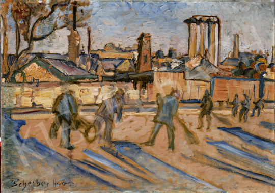  Scheiber, Hugó - Dawn (Suburb), c. 1921 painting