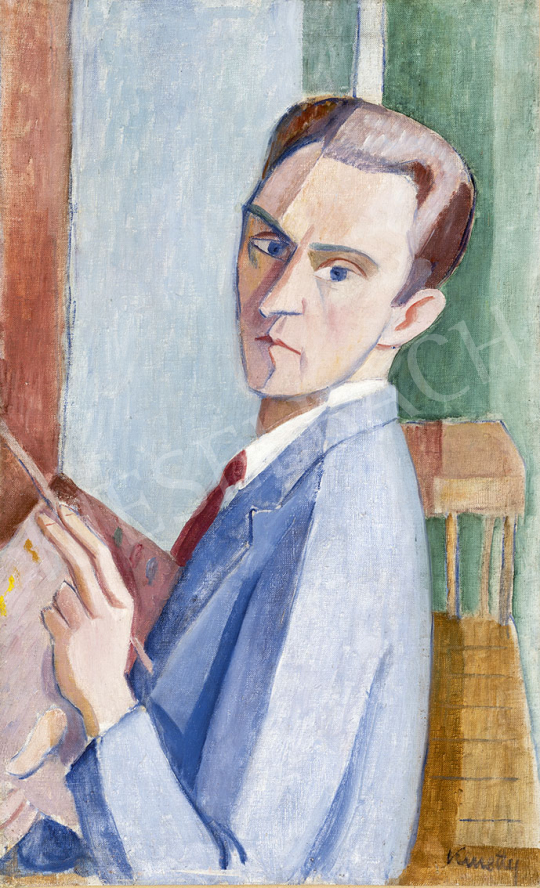  Kmetty, János - Self-Portrait with Paintbrush, 1920's painting