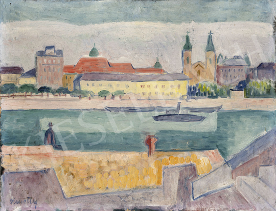  Kmetty, János - Budapest Panorama with the Danube, 1930's painting