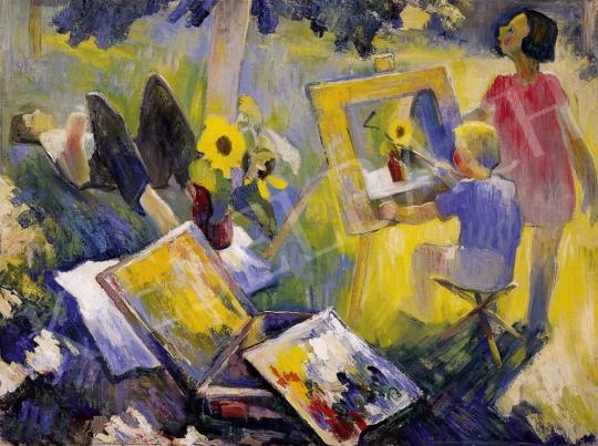  Börzsönyi Kollarits, Ferenc - Children Painting in the Open-Air | 6th Auction auction / 219 Lot
