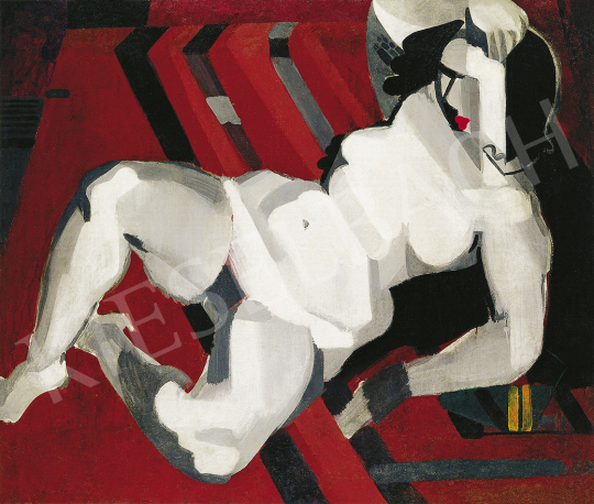 Vaszkó, Ödön - Art Deco Nude in the Atelier, c. 1930 painting