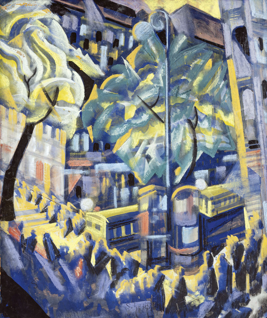  Scheiber, Hugó - City Lights, late 1920's painting