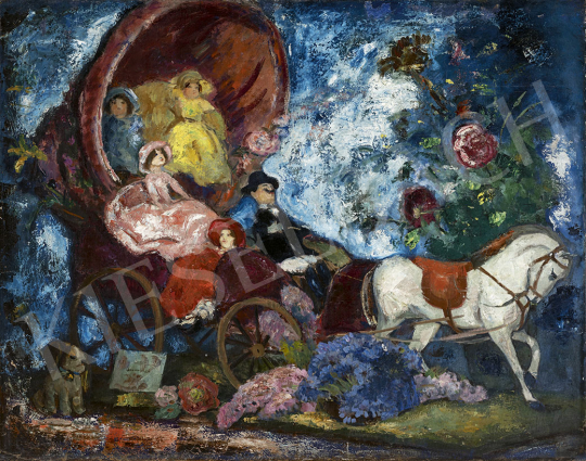  Iványi Grünwald, Béla - Joyride, among Flowers, 1930’s painting