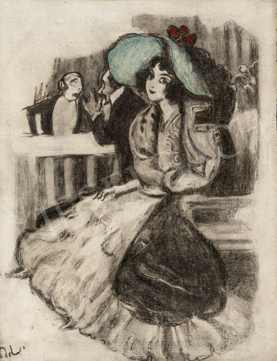 Márk, Lajos - Girl with Green Hat (Hall, Private Boksz) painting