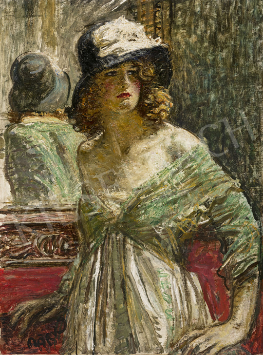 Márk, Lajos - In front of the Mirror painting