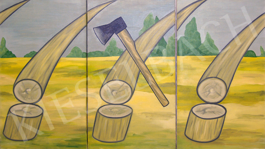 Gerhes, Gábor - Axe in Work, 1990 painting