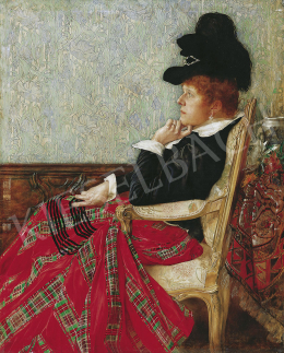  Karlovszky, Bertalan - Woman Sitting in an Armchair (Portrait of Heltai Ferencné), 1889 