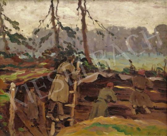  Bosznay, István - In the Trench (Bont-Hole), 1926 painting