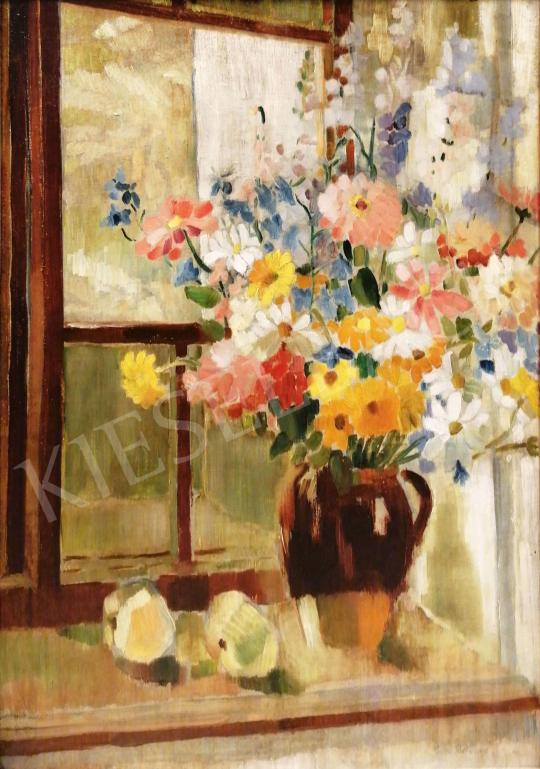 For sale  Csabai Rott, Margit - Colored Flower Still-Life in the Studio, 1932 's painting