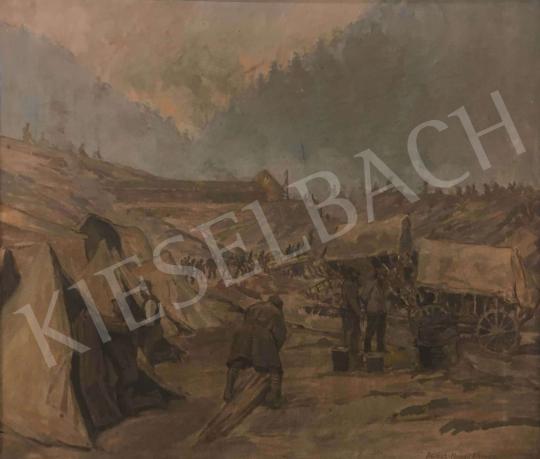  Halász-Hradil, Elemér - Military camp painting