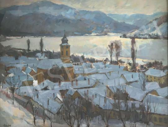 Holba Tivadar - Dunakanyar télen festménye
