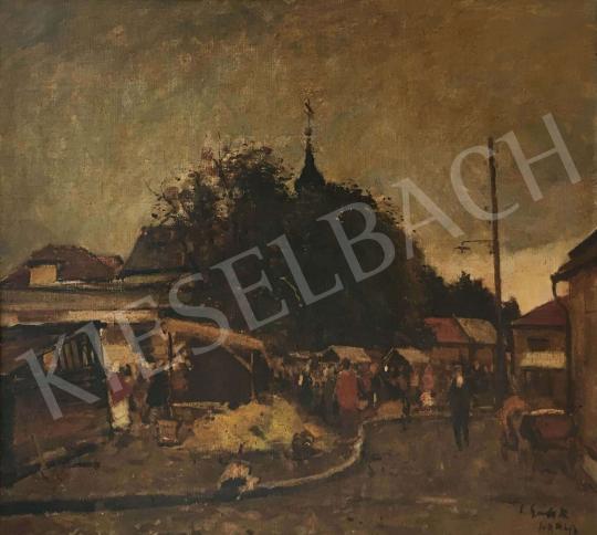 Erdélyi-Gaál, Ferenc (Francois Gall) - Street Scene in Nagybánya, 1942 painting