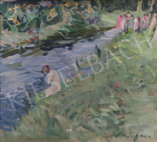 Fáy, Győző - Summer Day on the Runnel Bank, 1966 painting