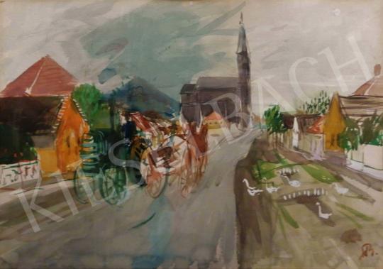  Bernáth, Aurél - Village Street Scene in Gyulakeszi, 1961 painting