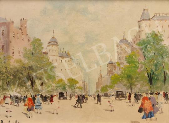 For sale  Berkes, Antal - Big city street 's painting
