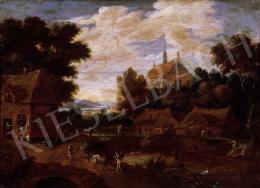 Unknown Dutch painter, about 1700 - Village  Scene with Village 