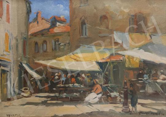 Halasi Horváth, István (Horváth István) - Venice Market painting