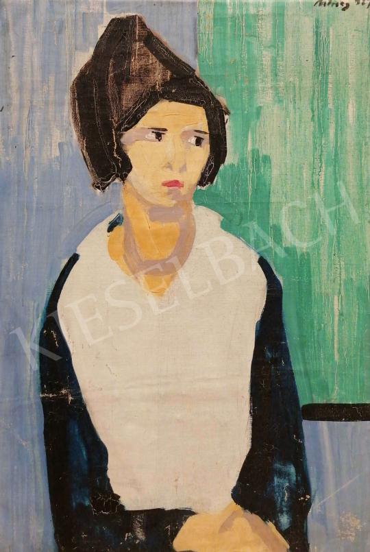  Móricz, Margit, - Girl with Bob Hair, 1927 painting