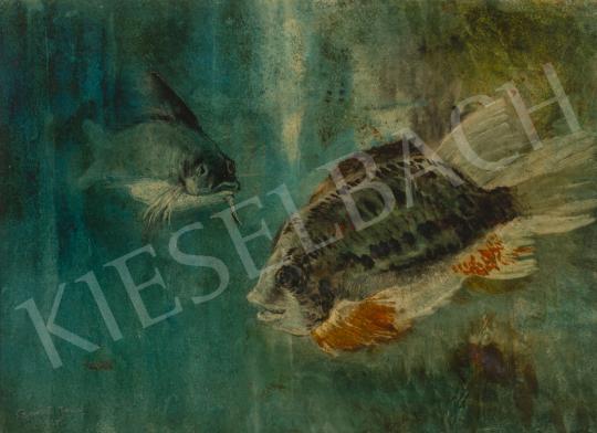 For sale  József Barát - Fish in the Aquarium 's painting