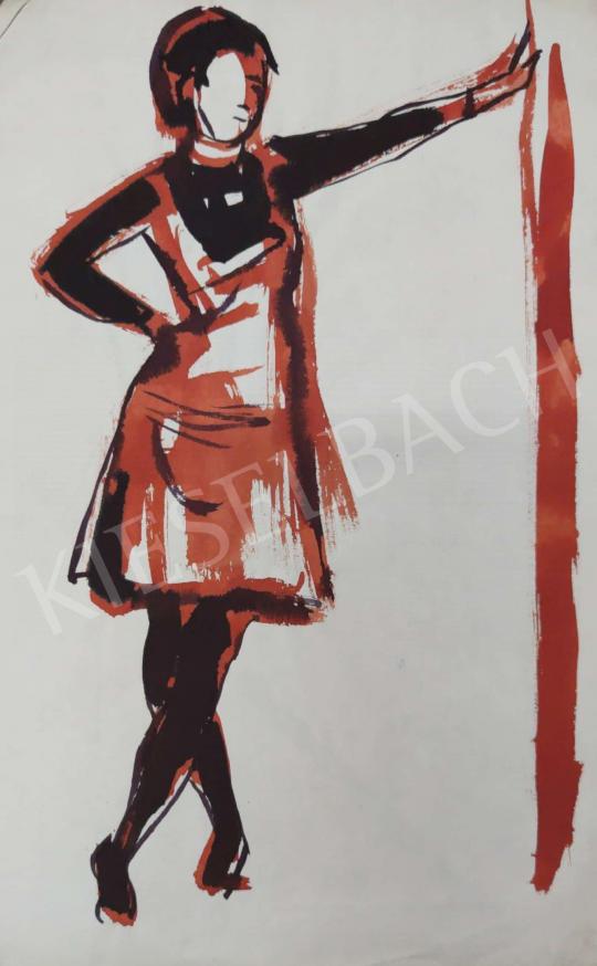 For sale Tamás, Ervin - Leaning girl in skirt, 1969 's painting